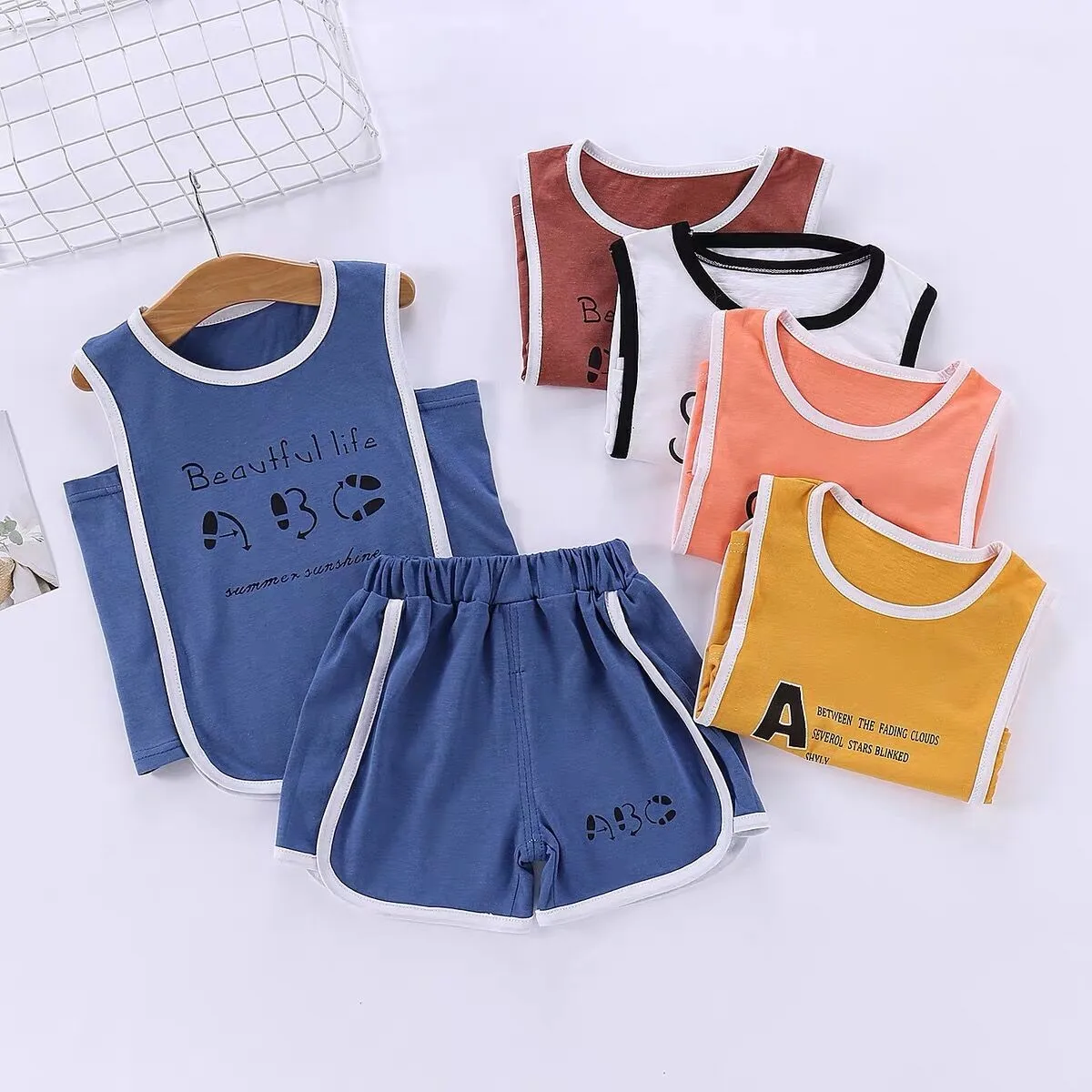 2022 Summer New Infant Vest Suit Cotton Children's Sleeveless Home