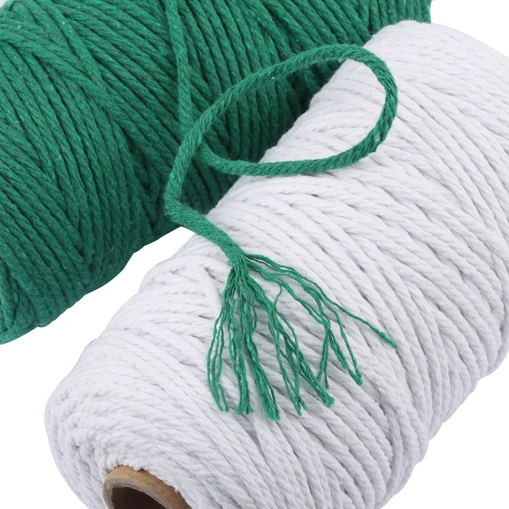 100M Cotton Ropes Handmade Decoration Colorful Cotton Twisted Macrame String Cord Rope Thread DIY Home Wedding Decoration Supply