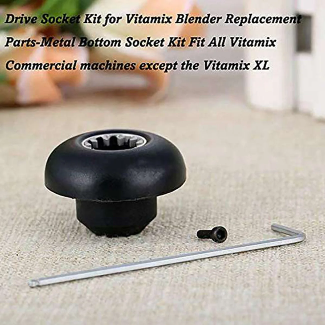 1 Set of Metal and Plastic Black Blender Drive Socket Replacement Kit for Vitamix Blender Spare Parts with Wrench