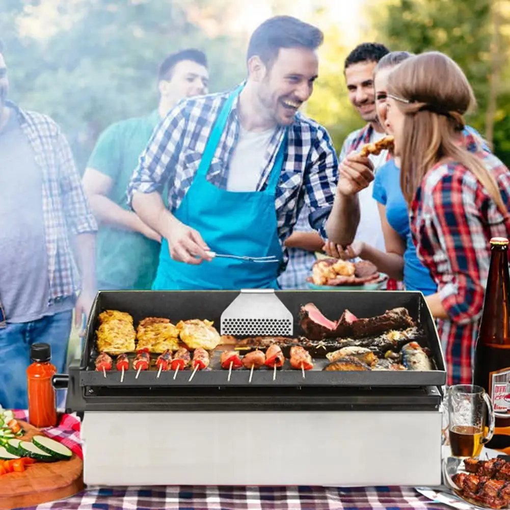 

Baking Fence for Grill Stainless Steel Food Fence for Black Stone Flat Top Grill Universal Fit for Outdoor Cooking Prevents Food