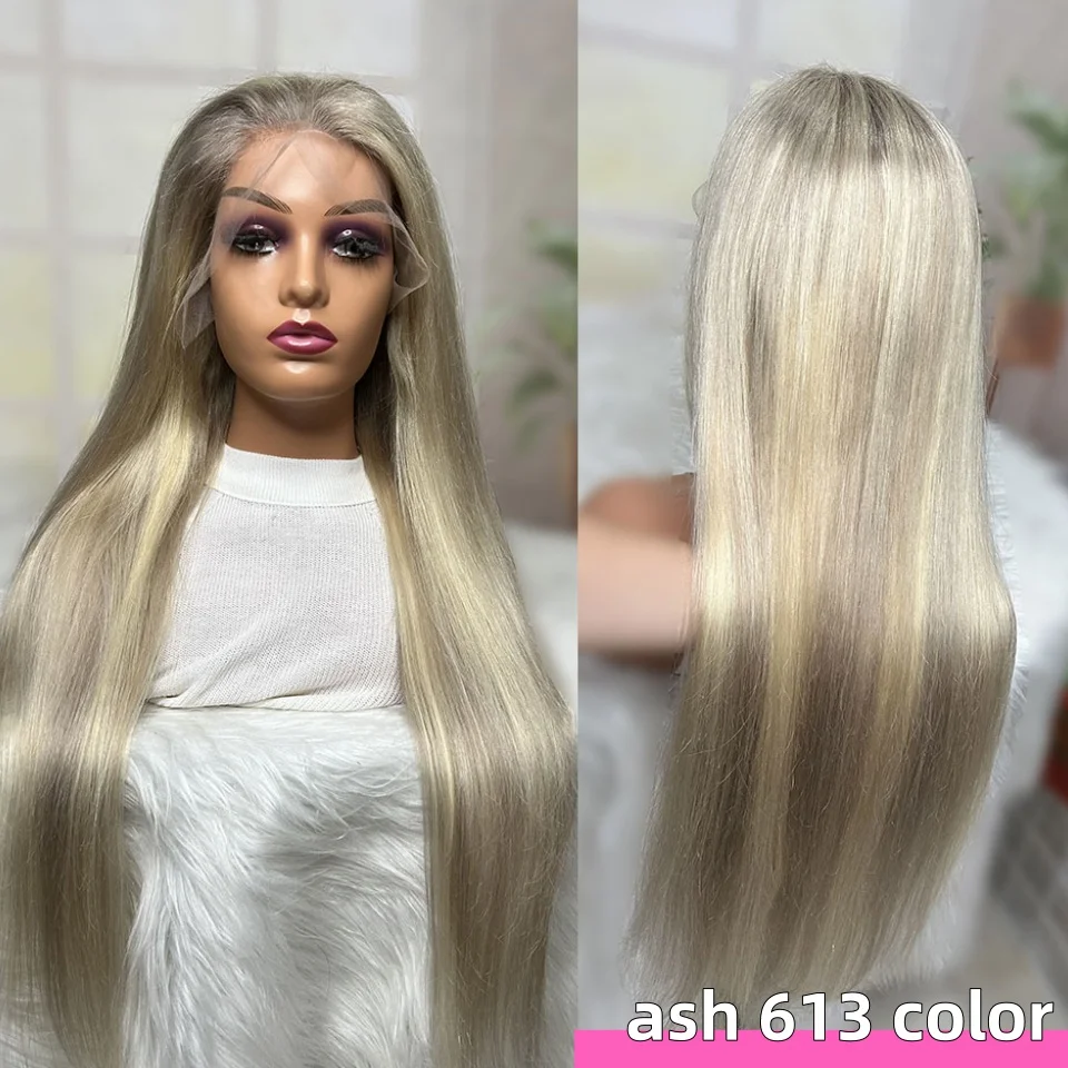 13x4 13x6 Brown Roots Highlight Wigs for Women Transparent Lace Front Wig Human Hair Preplucked Highlight 613 Lace Frontal Wig