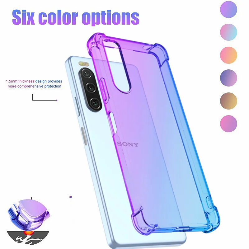 Shockproof Gradient Airbag TPU Protective Clear Case Cover
