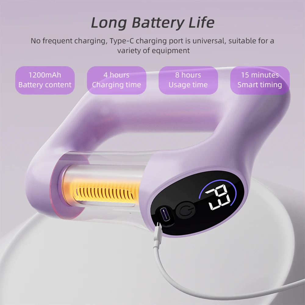 Handheld Electric Fascia Ring Rechargeable Mini Massager With Belt Vibration Fat Burning Shoulder Neck Back Muscle Relax