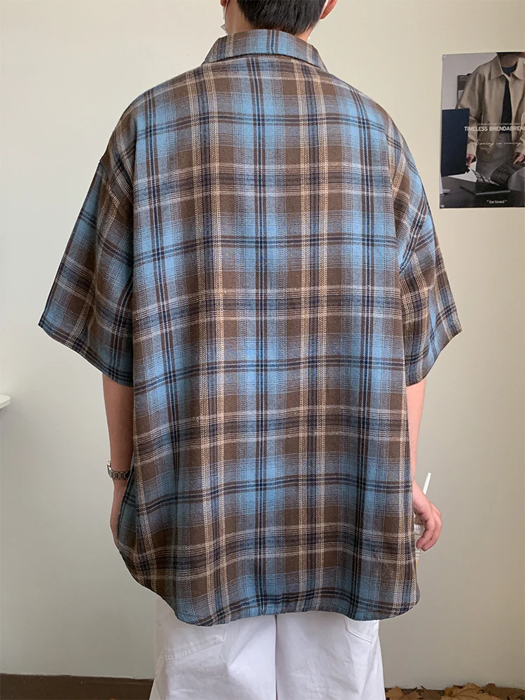 Casual Short Sleeved Shirt Short Sleeved Shirt Summer Men Shirt Plaid Cotton Short Sleeve Plus Size 6XL 7XL 8XL 10XL Green Oversize Formal Casual Designer