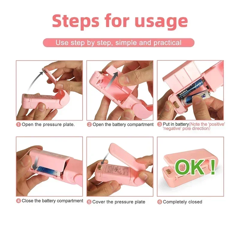 Mini Sealing Machine, Portable Hand Pressure Heat Sealing Machine, Food Bag Sealing Machine, Small Household Bag Sealer