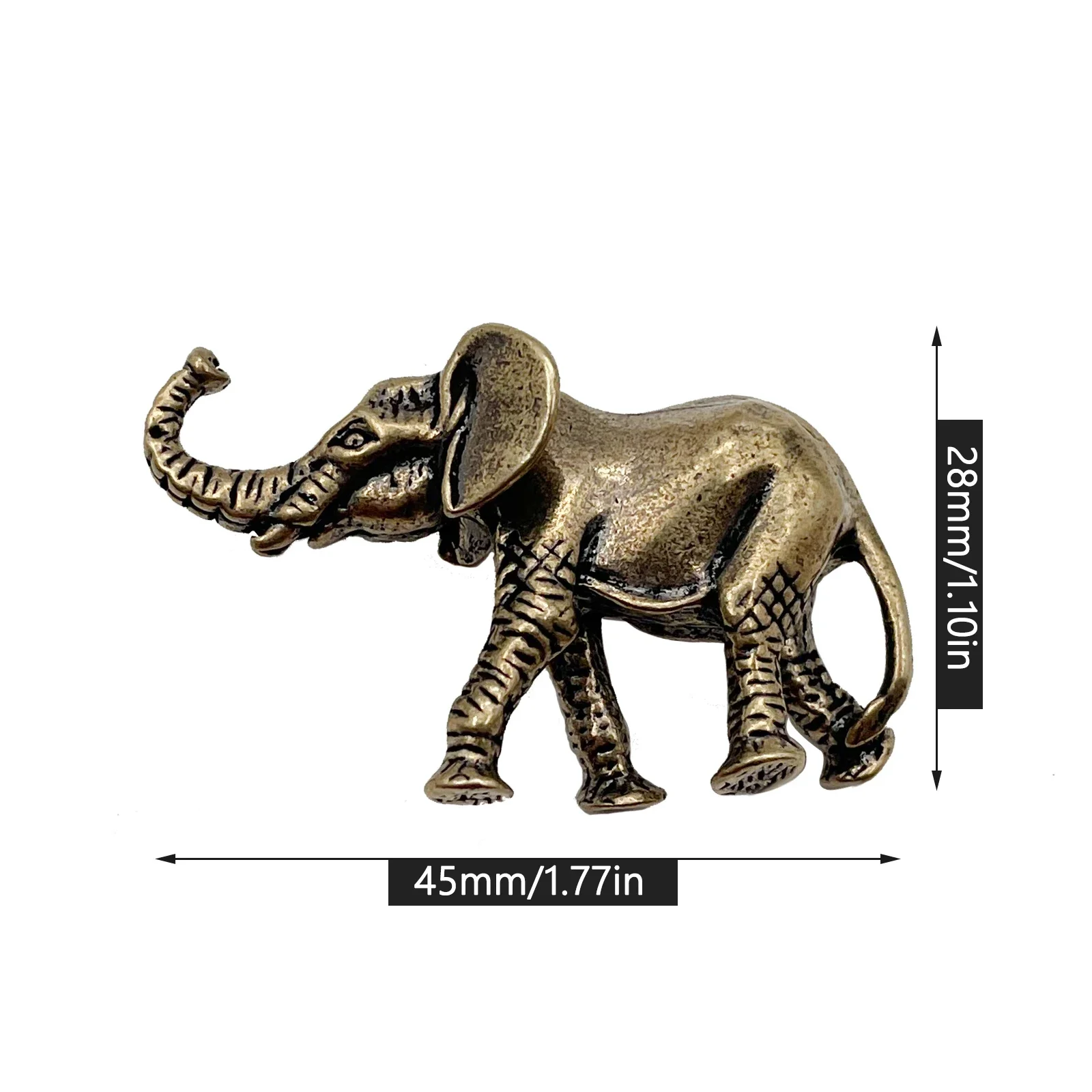 Antique Bronze Minature Elephant Figurines Tea Pet Table Ornament Decorations Solid Copper Animal Crafts Home Decor Living Room ornament crafts miniature figurines miniature ornament