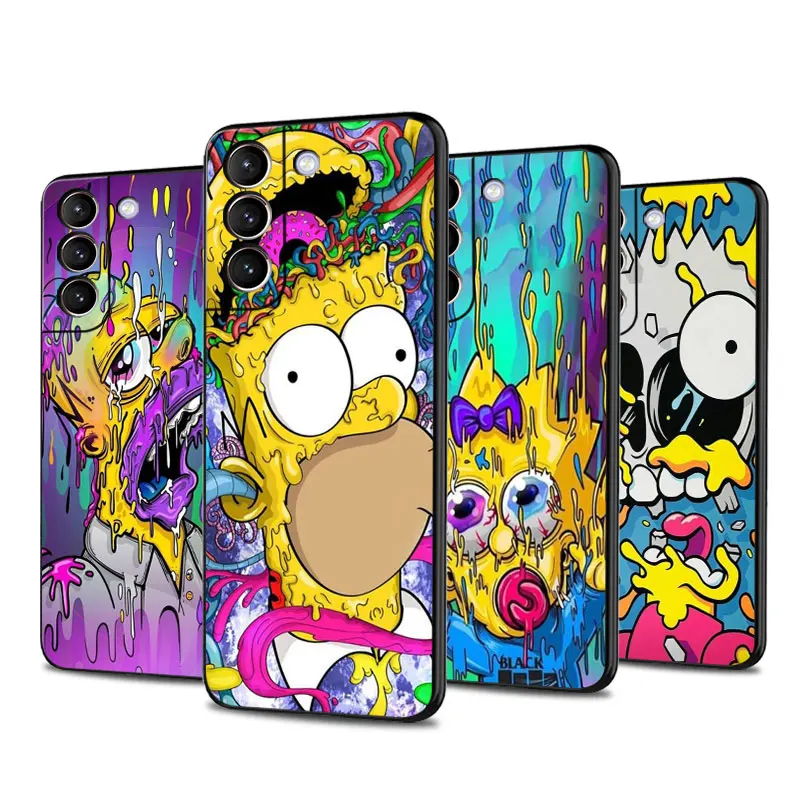 Custodia Per Samsung Galaxy S23 S22 Ultra S20 Fe S21 Plus S10 5G S9 S10E Note 20 10 9 Cover Per Telefono Black Funda Homer Simpson Bumper