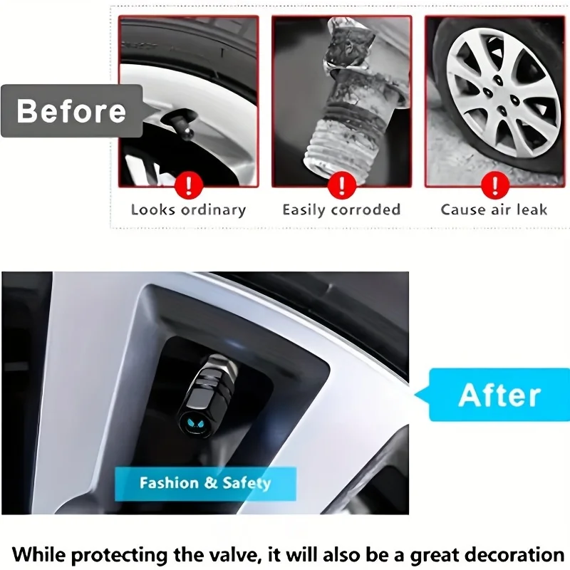 Premium Aluminum Tire Valve Stem Caps - Universal Set for All Vehicles