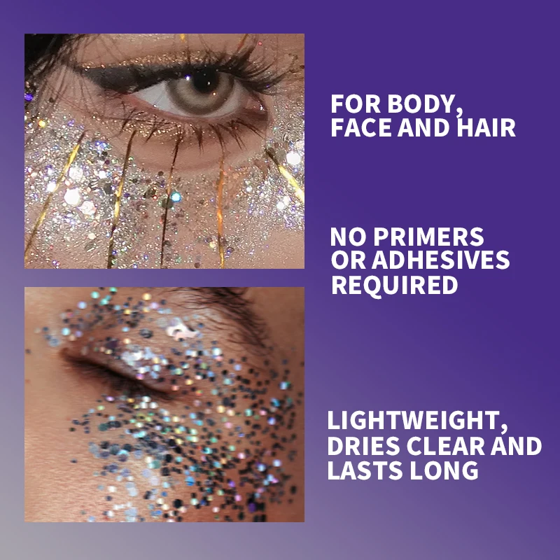 Mermaid Sequin Body Glitter Gel - Long-Lasting Shine for Carnival,Parties, Festival and Stage Performance-Great for Girls Makeup 6