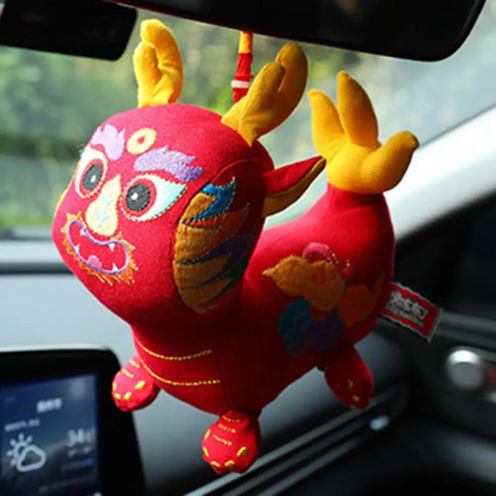 

Кулон-дракон в традиционном стиле со знаками Зодиака, вышивка в китайском народном стиле, плюшевая кукла-дракон, талисман в 2024 году, милый знак зодиака для дома