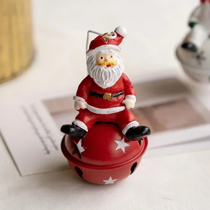 New Christmas New Product Iron Art Christmas Bell Old Man Snowman Elk Bell Pendant Christmas Tree Decor Christmases Decoration