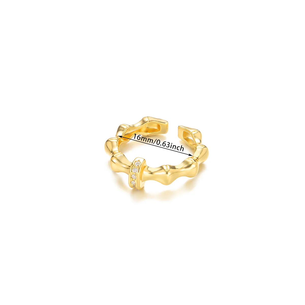 Zircon Rings Stainless Steel Geometric Finger Engagement Wedding Jewelry Gift