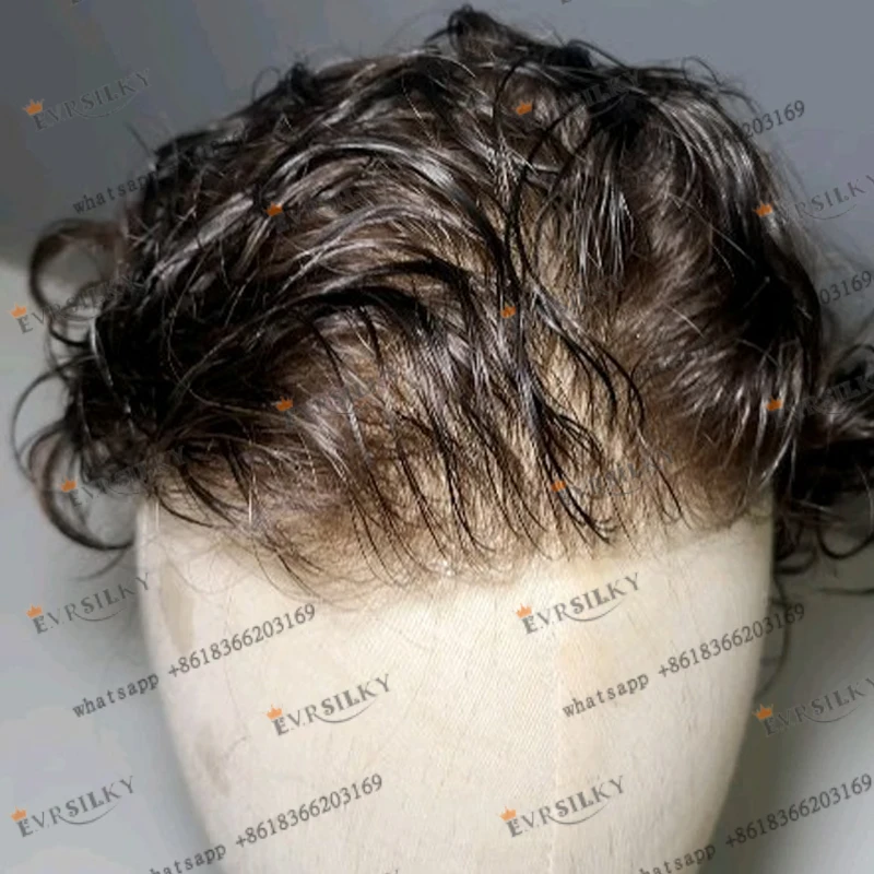 Human Hair Toupee Natural 90Density Capillary Prosthesis System Hairpieces Super Thin 0.02mm Skin Base Natural Hairline Men