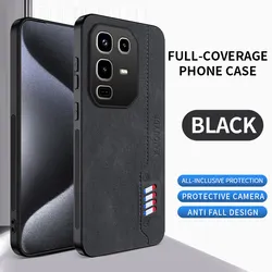 Premium PU Leather Protective Back Cover Case for Infinix Note 50 Pro 4G (Black)