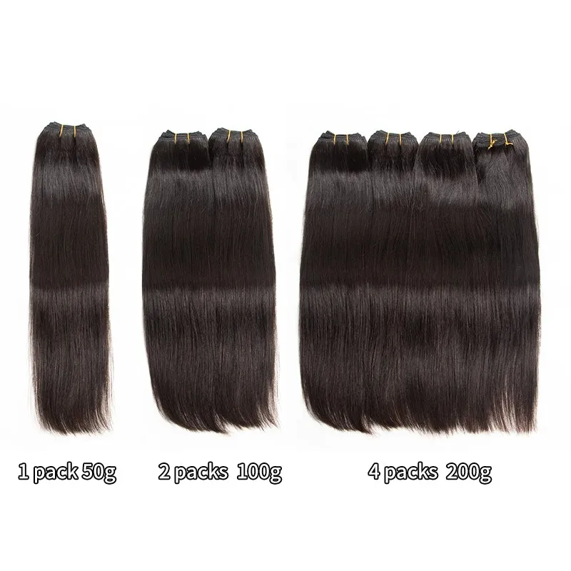 Human hair extensions hair extensions Straight Human Hair Bundles Brazilian Weave 12-24 inch 50g/Bundle