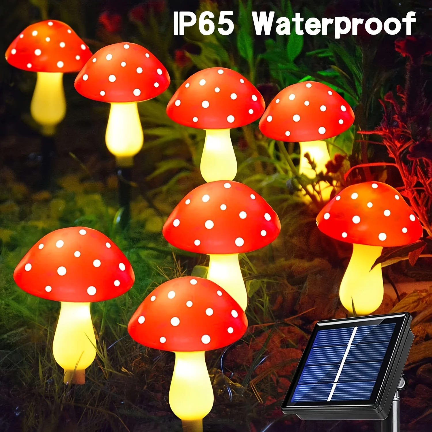 Solar Garden Lights Mushroom Outdoor Garden Decoration Waterproof 8 Modes Christmas Night Lights For Garden Pathway Lawn Landscap Decor