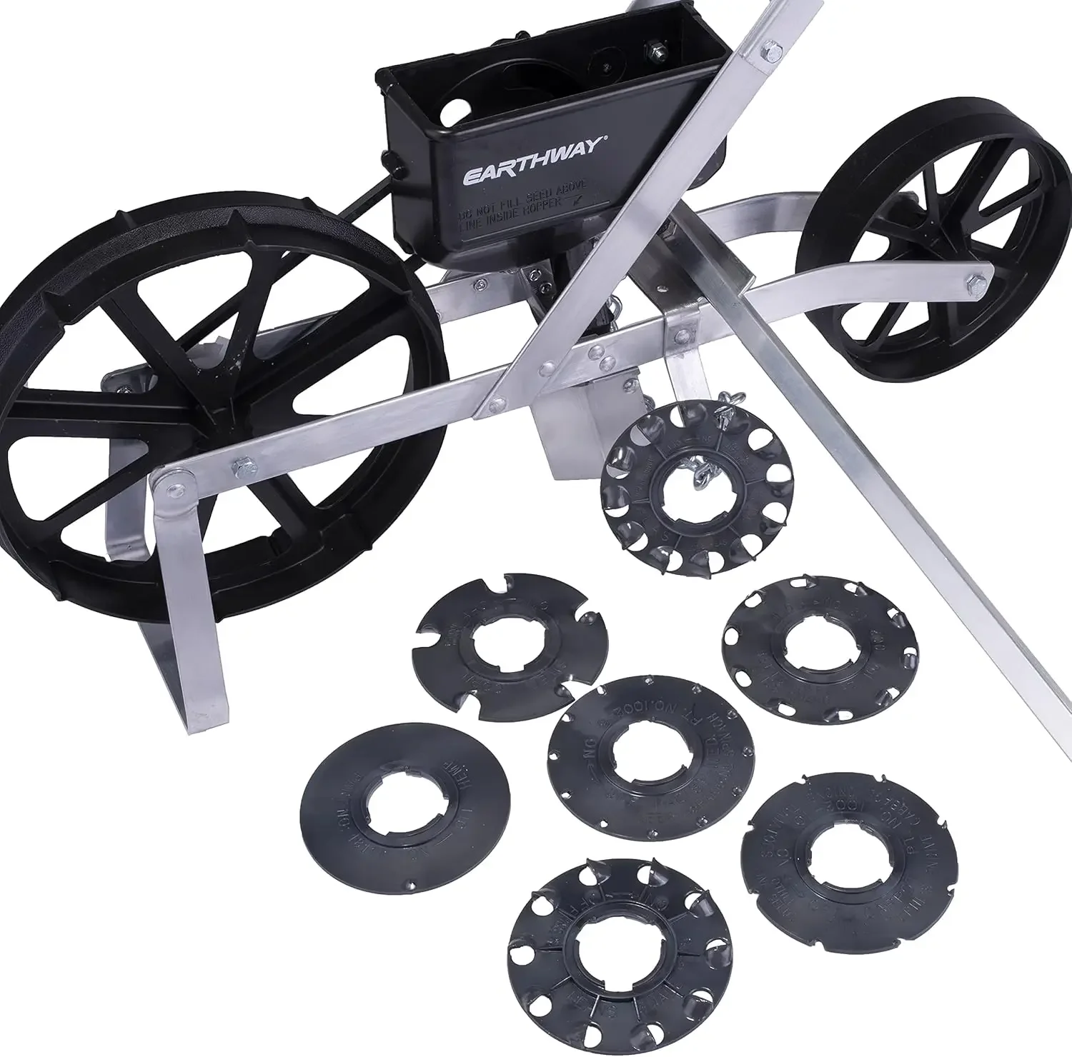 10001 Precision Garden Seeder Row Planter with 7 Seed Plates and 30 Inch Row Marker,Use in Prepared Soil.
