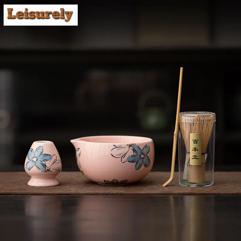 Japanese Cherry Blossom Powder Tea Set Complete Set Japanese Matcha Tea Set Kit Matcha Cup Matcha Tool Set For Beverage Shop