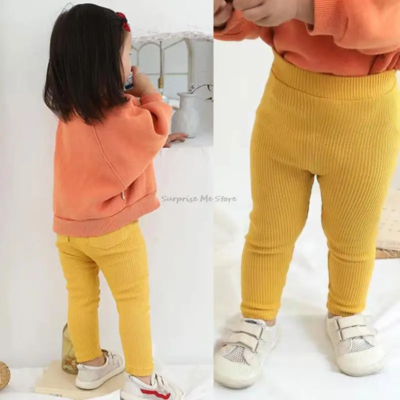 Girls Leggings Toddler Baby Boys Pants Spring Autumn Fashion Children Long Trousers for Girls Solid Casual High Waist Kids Pants