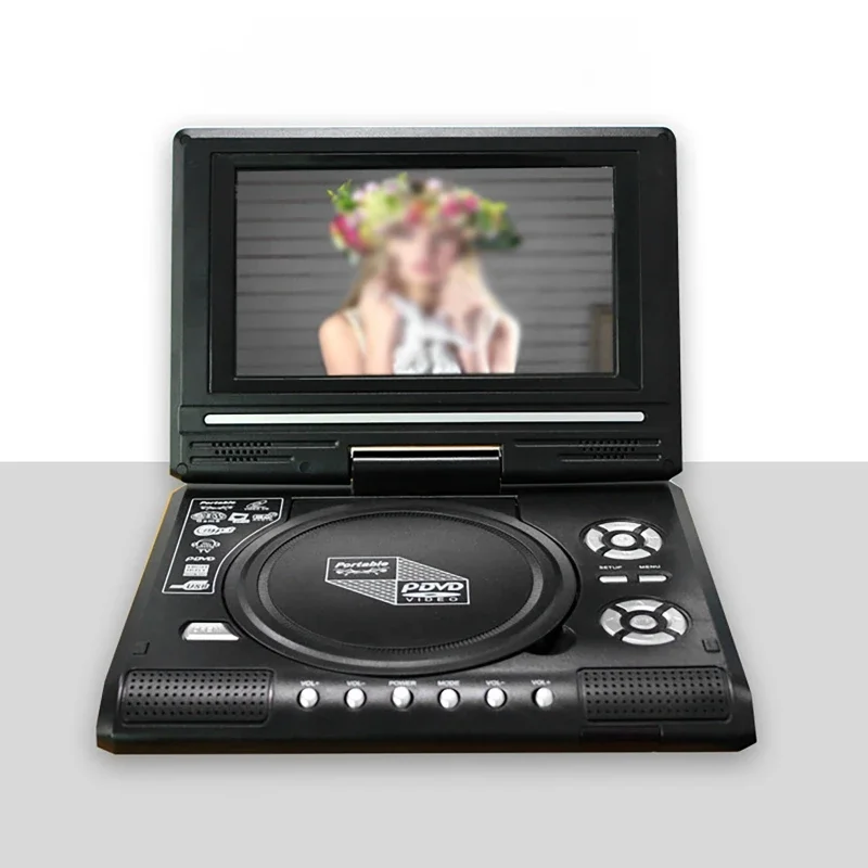 DVD Player Mini 7.8 inch Desktop Digital Smart TV CD EVD Disc Players Remote Control Portable Travel 270&deg; Rotatable Screen