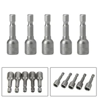 5pcs Socket Adapter Hex Drill Bit Magnetic Nut Driver Set 8mm 5/16" for Electric Drills Screw Driver Power Tool Accessories 2