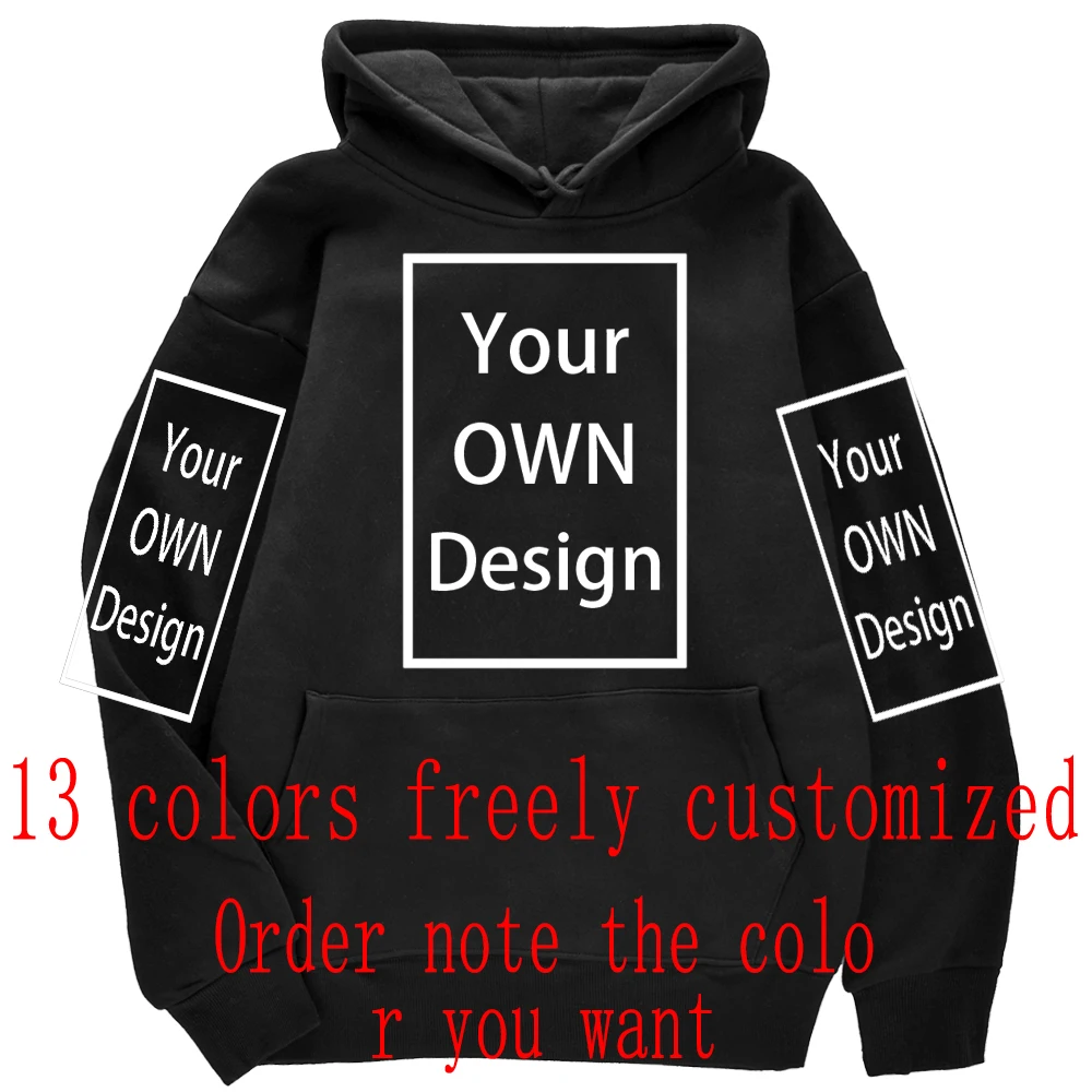 Print Hoodies Custom Men Women DIY Hoodies Sweatshirt 14 Color Loose Fashion