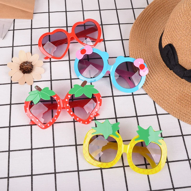 new born baby accessories	 Strawberry Pineapple Shape Frame Sunglasses Cute Fruit Children Sun Glasses Kids Round Eyeglasses Shades UV400 Baby Accessories cute	