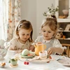 Baby Wooden Afternoon Tea Set Tea Party Tableware Wooden Handiccraft Toy Kitchen Pretend Play Set for Toddlers Kid Birthday Gift 2