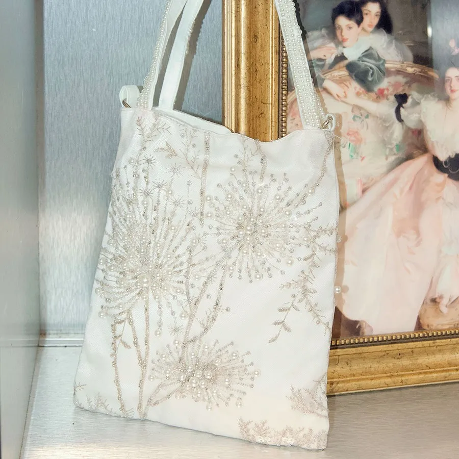 New Pearl Embroidery Style Tote Bag 2025 Fashion Retro Versatile Women's Shoulder Bags Commute Underarm Women's Bag