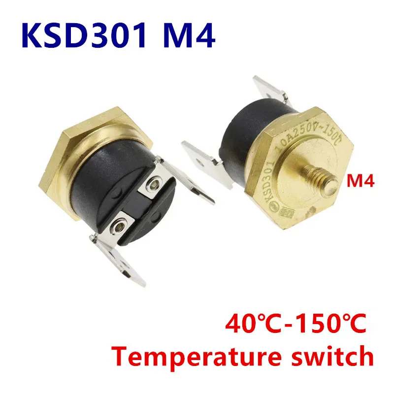 

KSD301 M4 Copper Screw Thermostat Bimetallic 40C-150C Degree 10A 250V Normally closed 45C 65C 75C 85C 90C 100C 120C 150C Degree