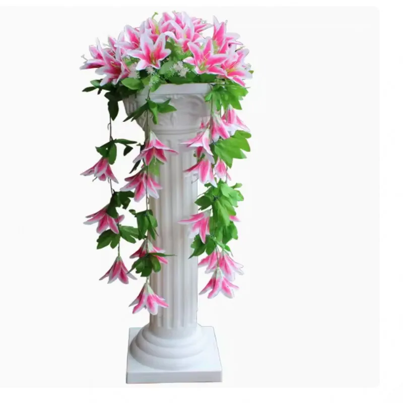 65cm 113cm Wedding Decoration Roman Column Plastic White Rome Pillars Party Flower Stand Holder LED Lighting Photography Props