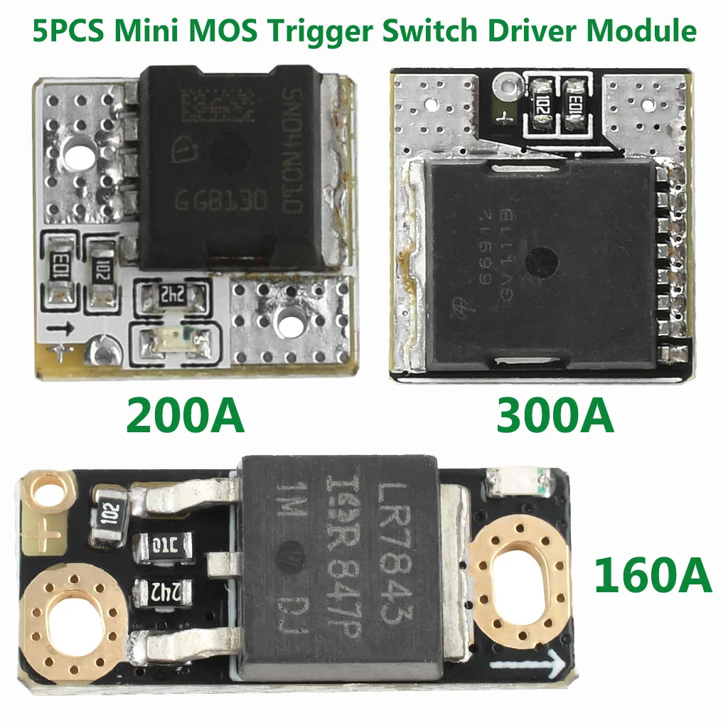 5 Stück Mini-MOS-Trigger-Schalter-Treibermodul 160A 200A 300A Hochleistungs-PWM-MOSFET-Steuerplatine für Motor-LED-Geschwindigkeitsregler