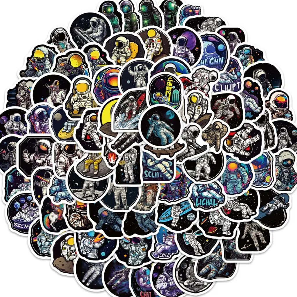 10/100pcs Space Stickers Pack for Water Bottles Astronaut Sticker for Helmet Laptop Skateboard Decals Gifts for Kids Adult Teens warhammer 40 000 space wolf sentry gun pack