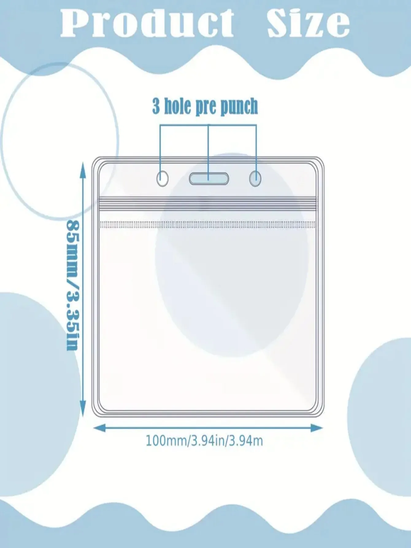 50 transparente horizontale Ausweishüllen, wasserdichte Namensschildhalter aus Kunststoff, mit wiederverschließbarem Reißverschluss, geeignet für Krankenschwestern, Lehrer, S – Detail 3