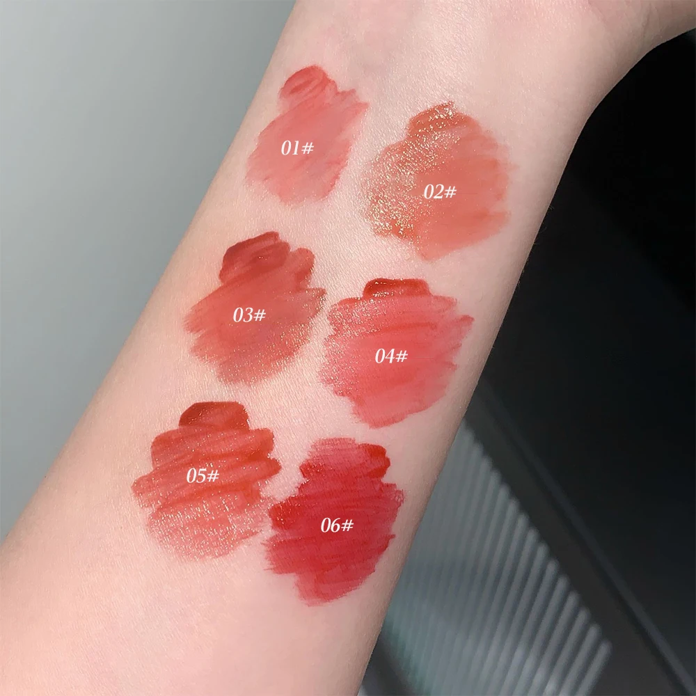 SHAQINUO 6 Colors Of Water Mirror Lip Glaze, Moisturizing Lip Gloss Pink Packaging Cute Girly 5