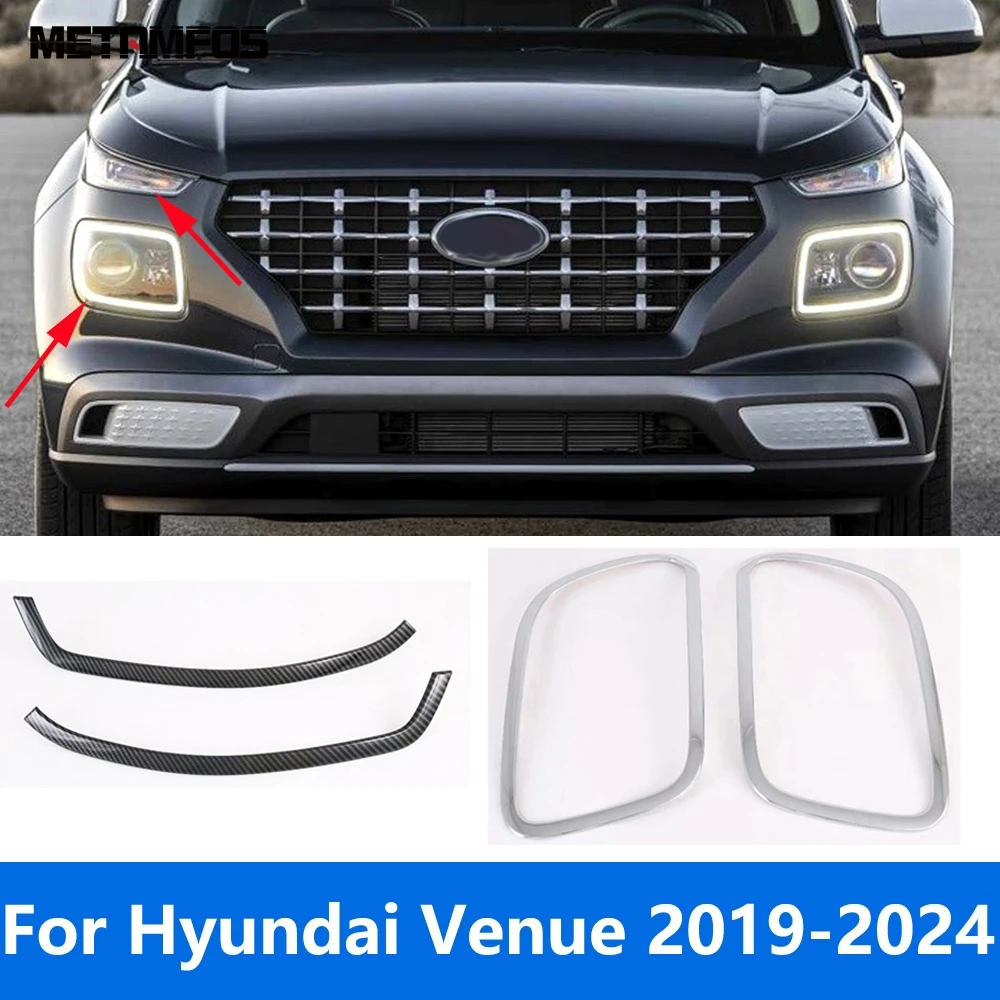 For-Hyundai-Venue-2019-2022-2023-2024-Carbon-Fiber-Head-Light-Lamp ...