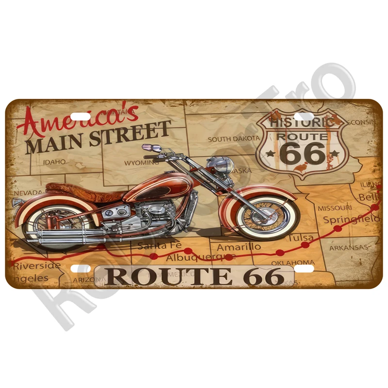 Weißblechplatte Metallschild Poster Wandkunst Home Decor Blechschilder Vintage Motorrad Auto Route 66 für Garage Bar Pub Moto Club Gas – Detail 16