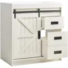 Bathroom Vanity with Sink Combo, 31in Sliding Barn Door Bathroom Vanity Cabinet with Storage Drawers, Bath Storage Vanity Sink 6