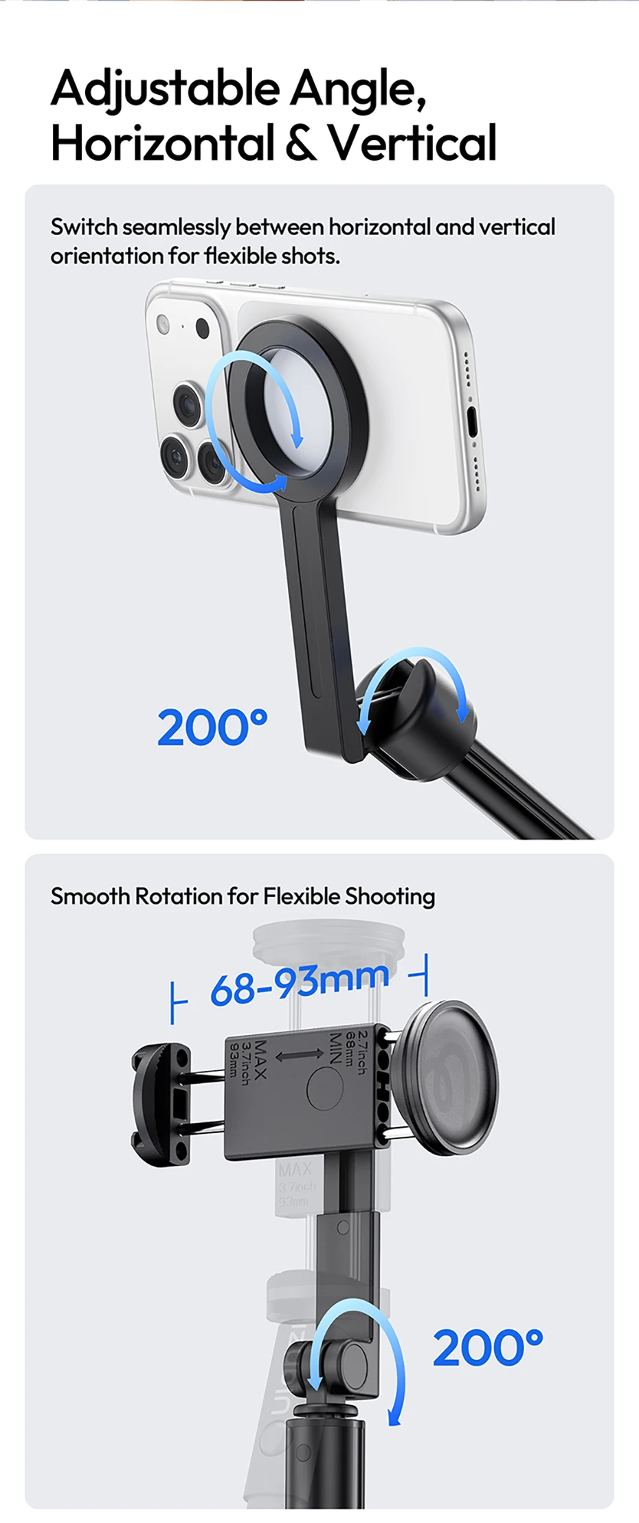 Ulanzi SK26 Portable Selfie Stick with Phone Holder description image 6