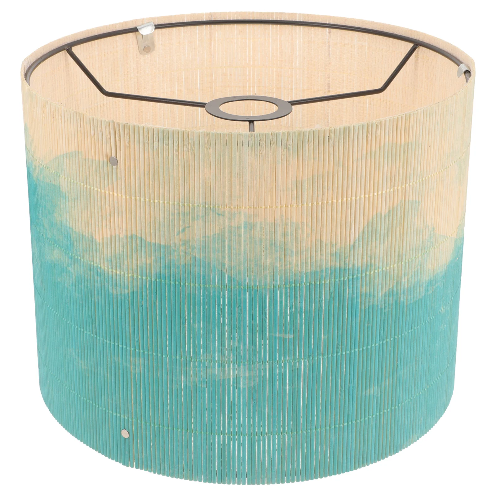 Drum Lamp Shades E27 Painting Bamboo Lampshade Vintage Gradient Chandelier Lamp Cover Cylinder Light Accessories Floor Table