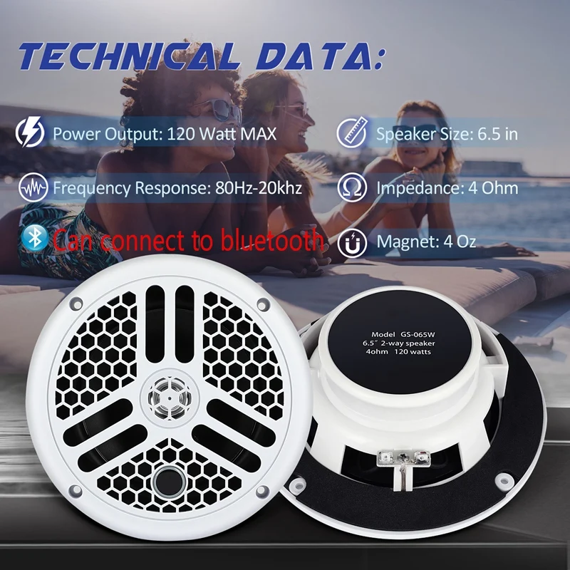 Sub Speaker Marine Waterproof Speaker Boat Outdoor Speakers SPA Pool ATV Golf Cart Yacht Motorcycle Jet Ski