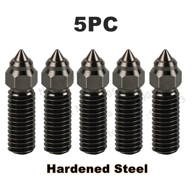 High-Speed Brass Plated Copper & Hardened Steel 3D Printer Nozzles