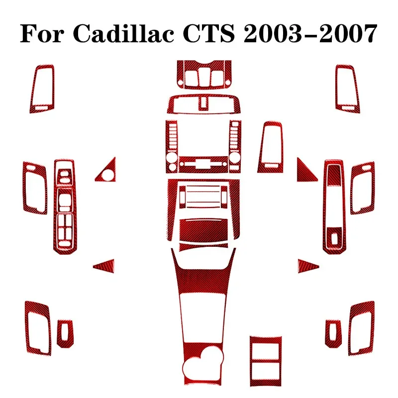 

For Cadillac CTS 2003 2004 2005 2006 2007 Red Carbon Fiber Stickers Car Decorative Accessories Interior Moulding Renovate Part