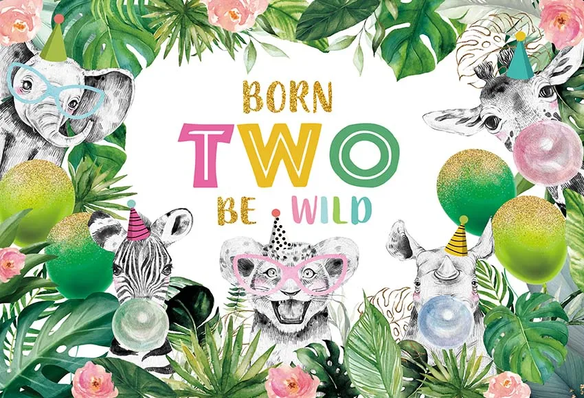 OERJU 2,3 x 2,3 m Safari Jungle Dieren Oh Baby Ronde Achtergrond Zoo Dieren Tropische Bladeren Baby Shower Cirkel Achtergrond Cover Safari Party Decoratie Drive by Verjaardag Foto Booth Achtergrond