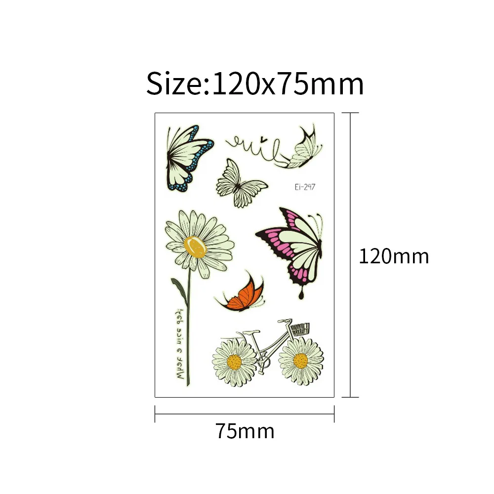 Cute Glow The Dark Stickers Waterproof Temporary Tattoo Butterfly Tattoo for Baby Girls Luminous Stickers Kids Body Art Stickers