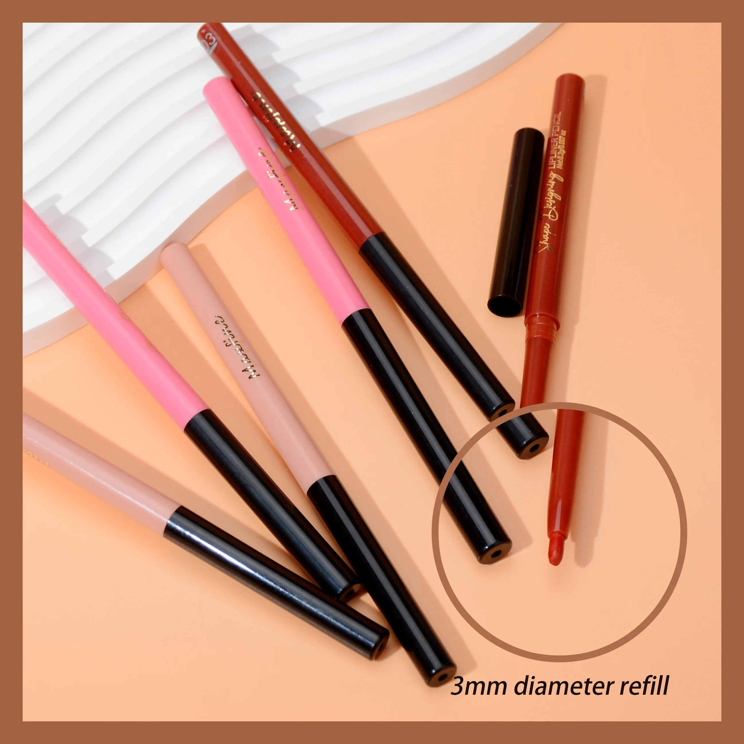 20-color lip liner high pigment durable waterproof and naturally shaped lip liner crayons lip liner lip liner pencil lipliner pencil lip liner set