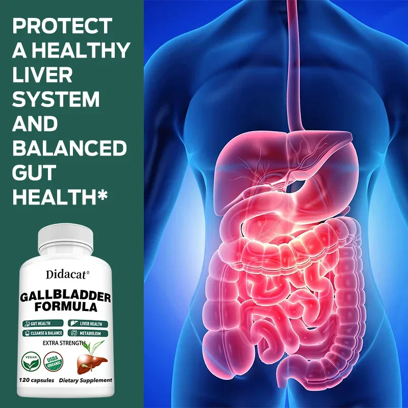 Didacat Liver Capsules-Supports Gallbladder and Gut Health, Metabolism-Liver Cleansing and Detoxification Supplement