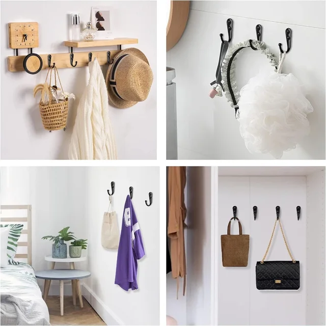 30/1 ensemble de crochets en alliage avec vis, cintres muraux suspendus pour manteau, serviettes, sacs, capuchons, crochet, cuisine, salle de bains, supports de rangement 4
