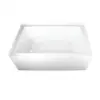 60" Acrylic Alcove Tub Left Hand Drain White Fiberglass Resin Reinforced 60.85 Gallon Capacity Wall Mount Filler Ready Ergonomic 2
