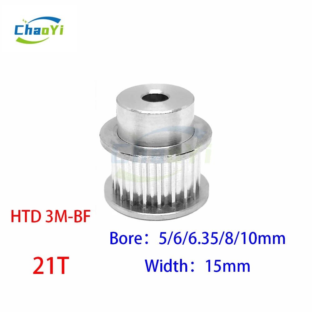 

HTD 3M 21Teeth Timing Belt Pulley Bore 5/6/6.35/8/10mm Fit Belt Width 15mm 3M Synchronous Wheel Sheave Gear 3D Printer Parts